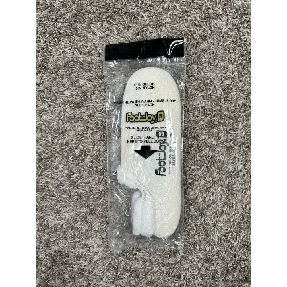 NWT Vintage FootJoy FJ Womens Roll Top Sport Socks Heavy Cushion Sole Golf Cream